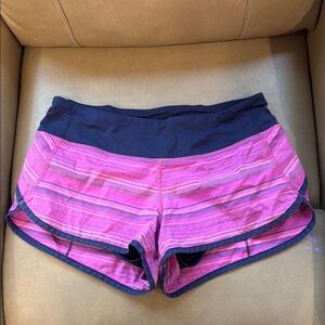 Women's Lululemon Pink Striped Shorts